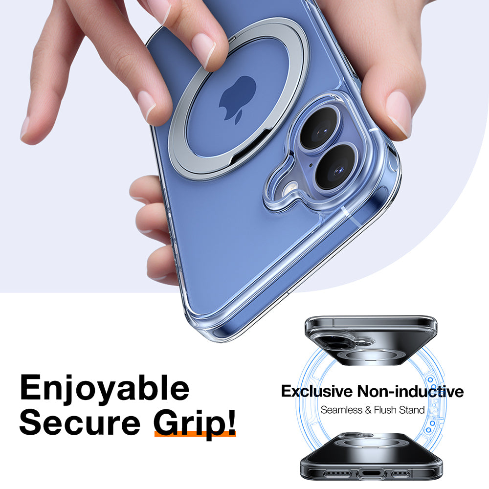 MagSafe Hülle für Apple iPhone 16, Torras, Ostand Pro, Transparent