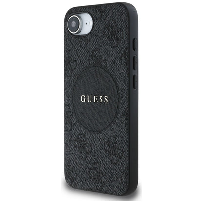 Étui MagSafe pour Apple iPhone 16e, Guess, 4G Circle Classic Logo, Noir