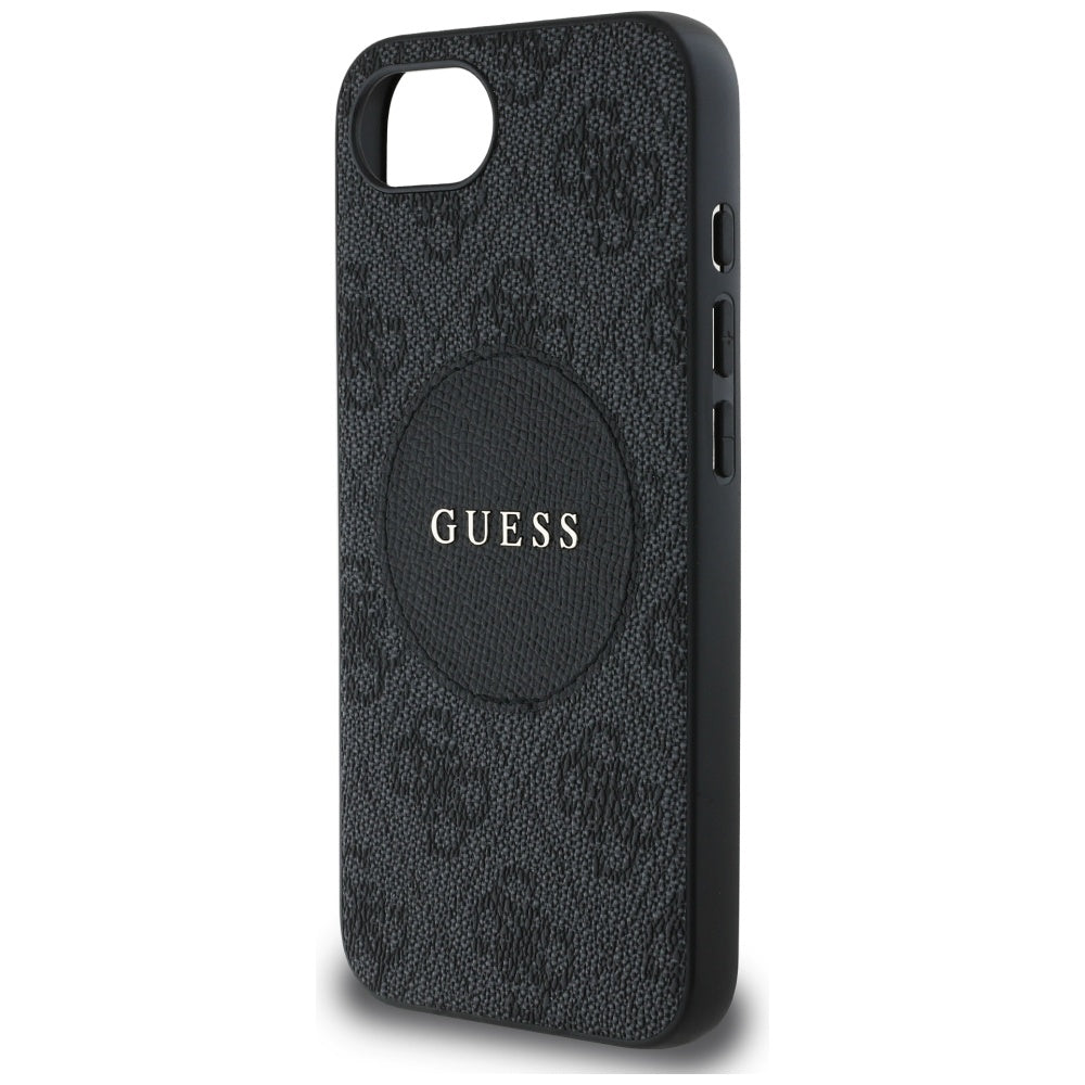 Étui MagSafe pour Apple iPhone 16e, Guess, 4G Circle Classic Logo, Noir
