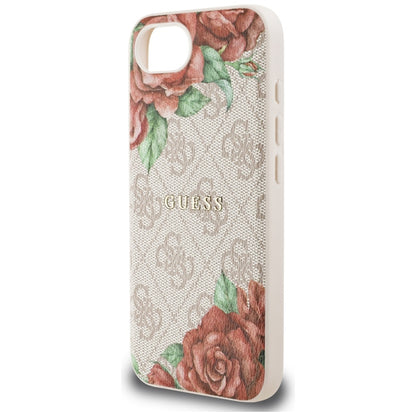 MagSafe Case for Apple iPhone 16e, Guess, 4G Flowers Print, Pink