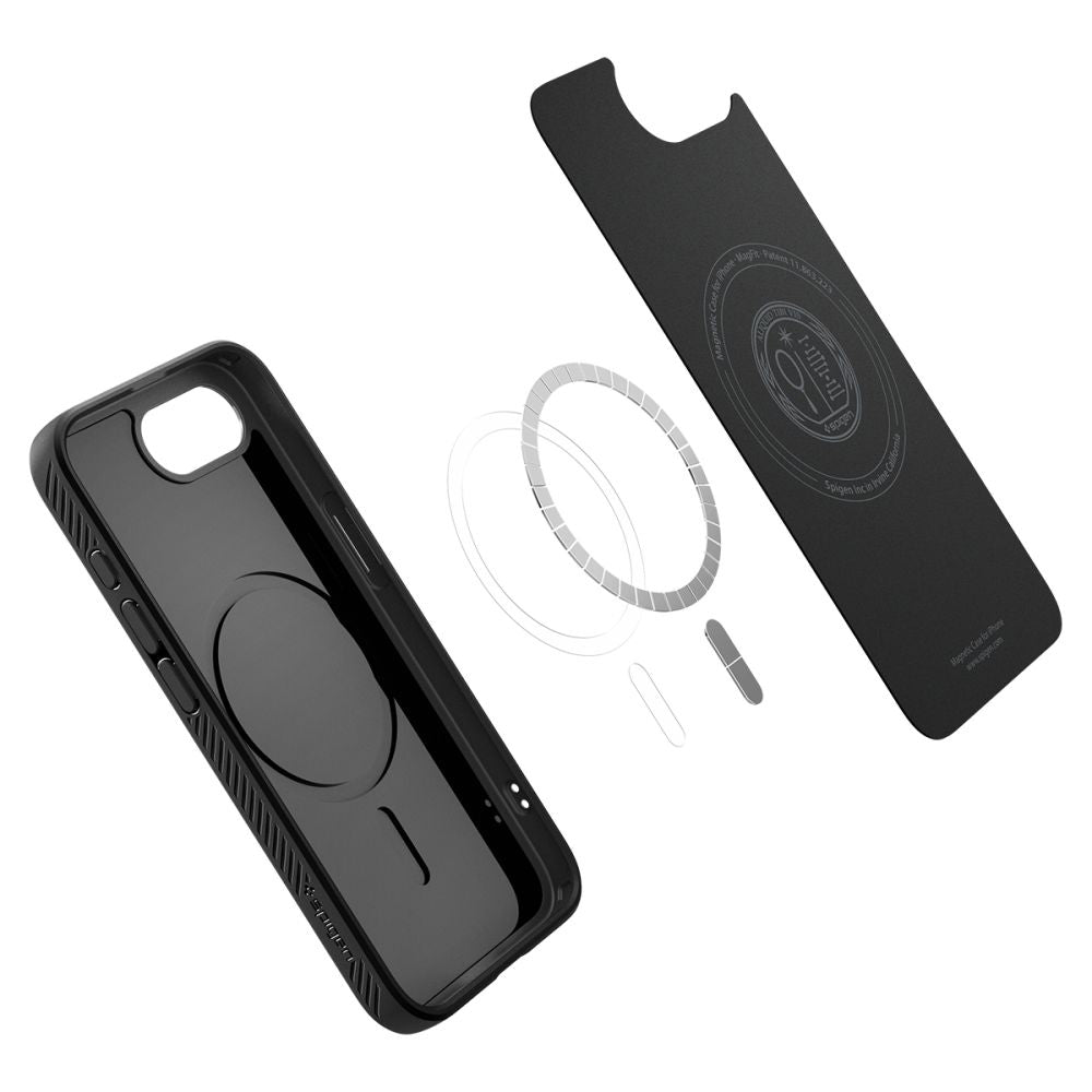 Coque MagSafe pour Apple iPhone 17e / 16e, Spigen, Liquid Air, Noir Mat