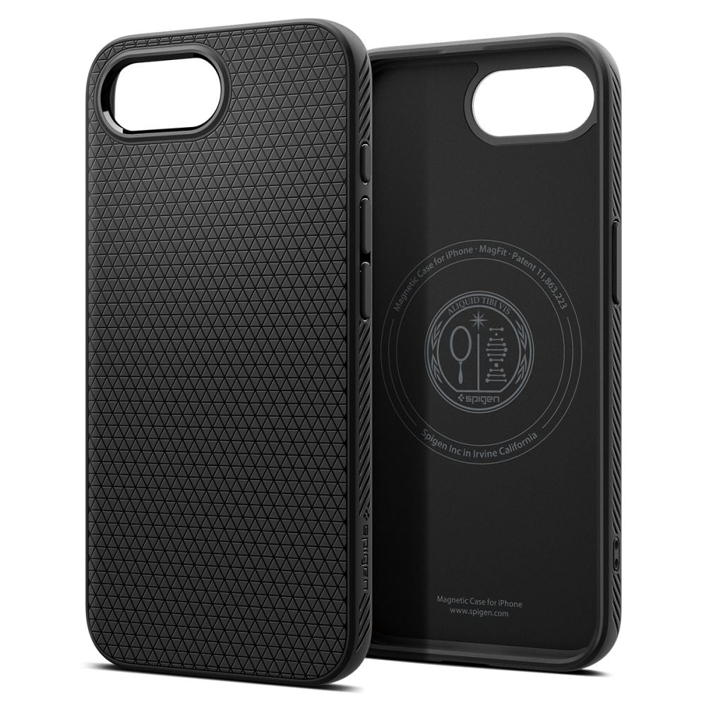 Coque MagSafe pour Apple iPhone 17e / 16e, Spigen, Liquid Air, Noir Mat