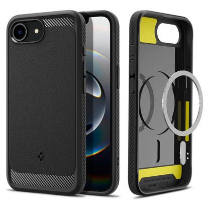 Coque MagSafe pour Apple iPhone 17e / 16e, Spigen, Rugged Armor, Noir Mat