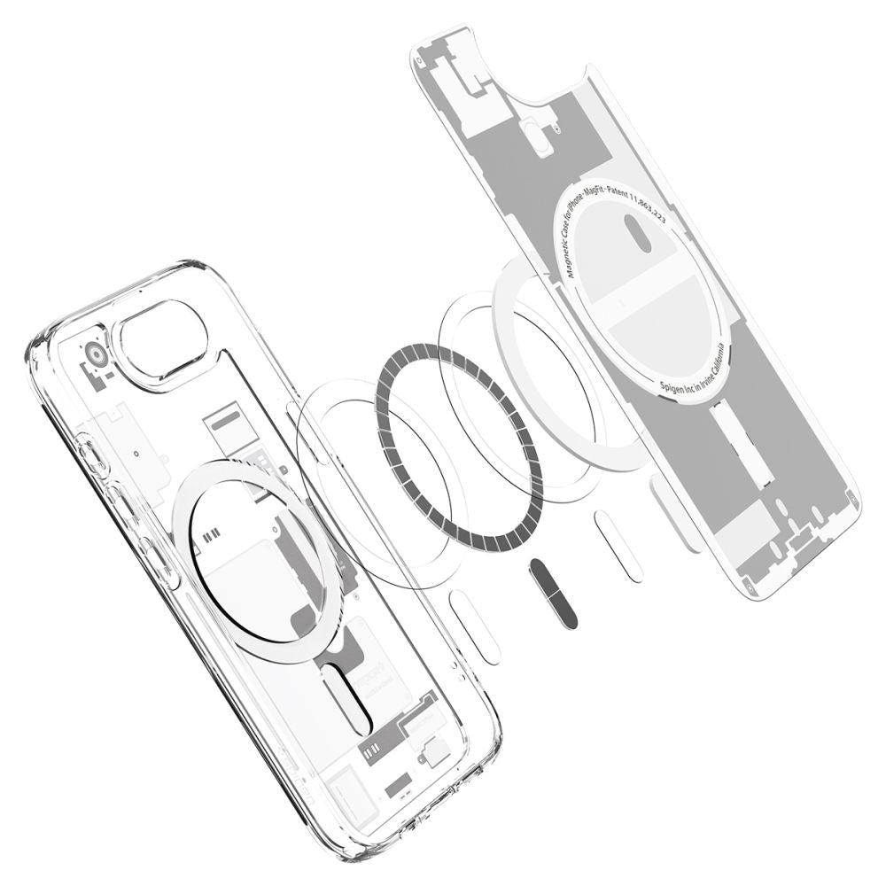 Coque MagSafe pour Apple iPhone 17e / 16e, Spigen, Ultra Hybrid Zero One, Blanche