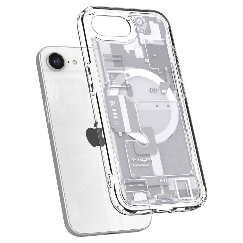 Coque MagSafe pour Apple iPhone 17e / 16e, Spigen, Ultra Hybrid Zero One, Blanche