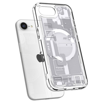 Coque MagSafe pour Apple iPhone 17e / 16e, Spigen, Ultra Hybrid Zero One, Blanche