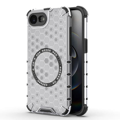 Coque MagSafe pour Apple iPhone 17e / 16e, Techsuit, HoneyComb Shield, Blanche