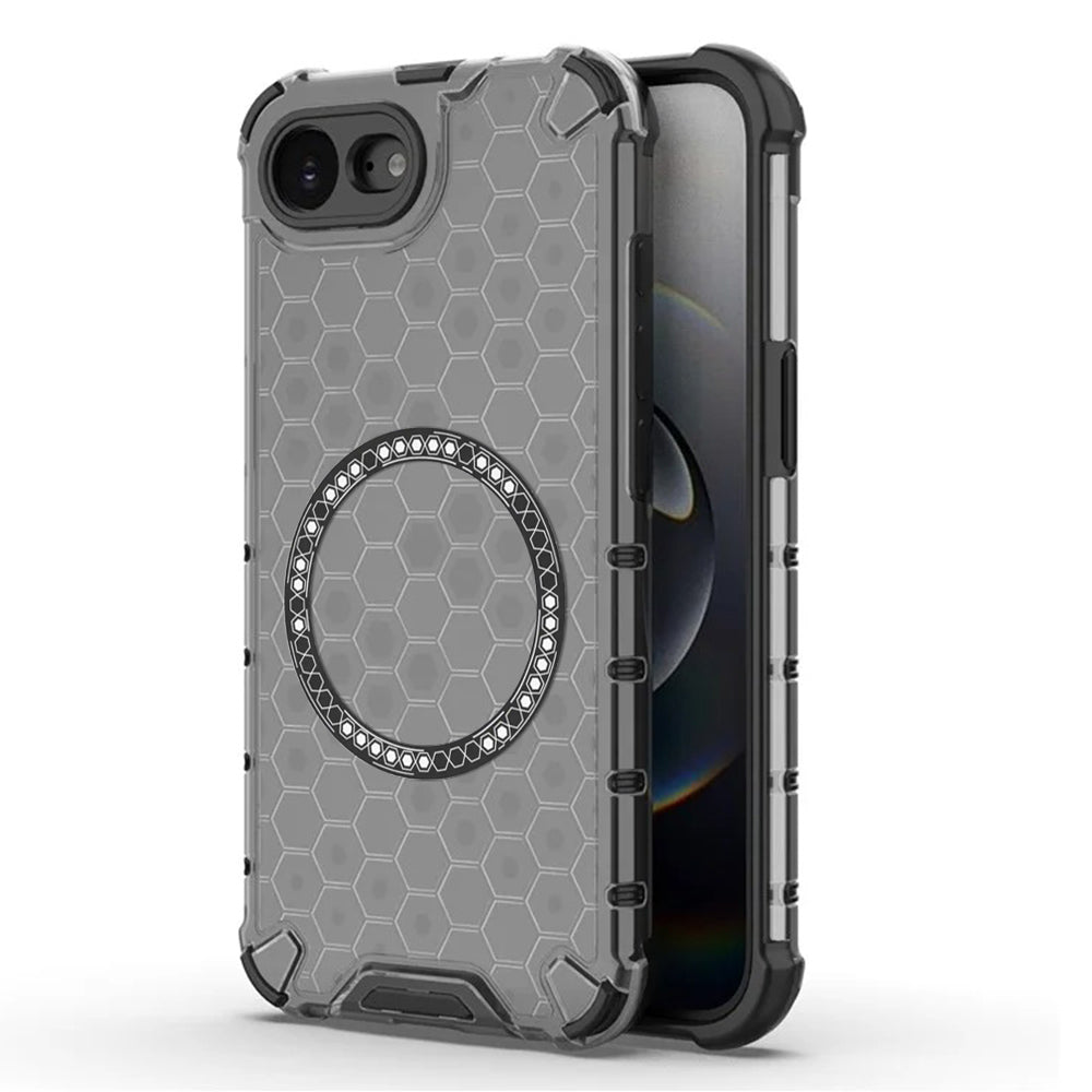 Coque MagSafe pour Apple iPhone 17e / 16e, Techsuit, HoneyComb Shield, Noire