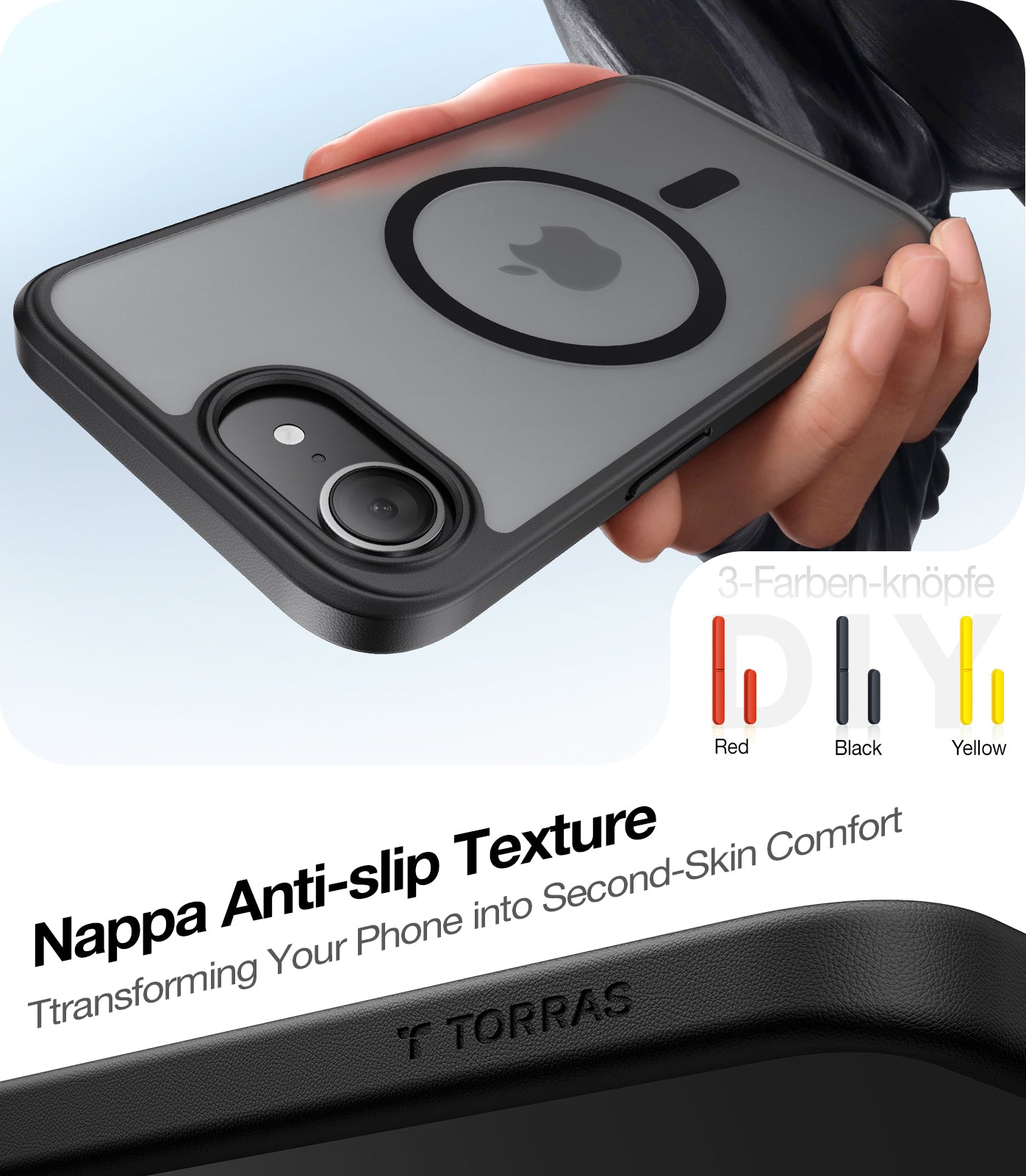 Étui MagSafe pour Apple iPhone 17e / 16e, Torras, Guardian, Noir