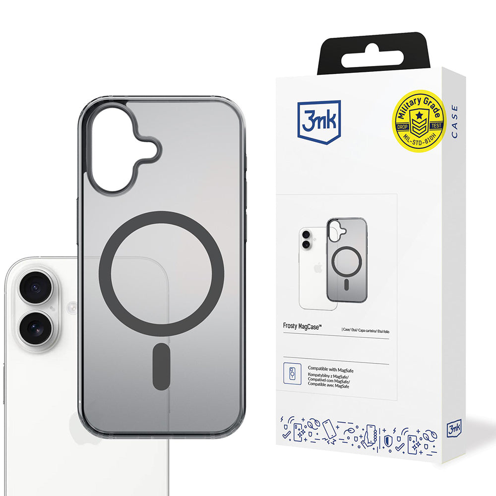 Coque MagSafe pour Apple iPhone 17, 3MK, Frosty MagCase, Noire