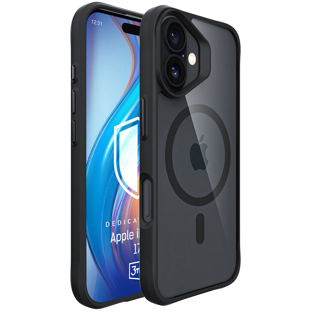 Coque MagSafe pour Apple iPhone 17, 3MK, Satin Armor, Noire