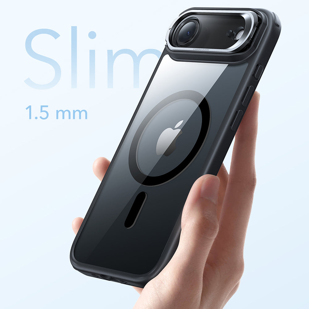 Coque MagSafe pour Apple iPhone 17 Air, ESR, Classic Hybrid Kickstand, Noire Transparente