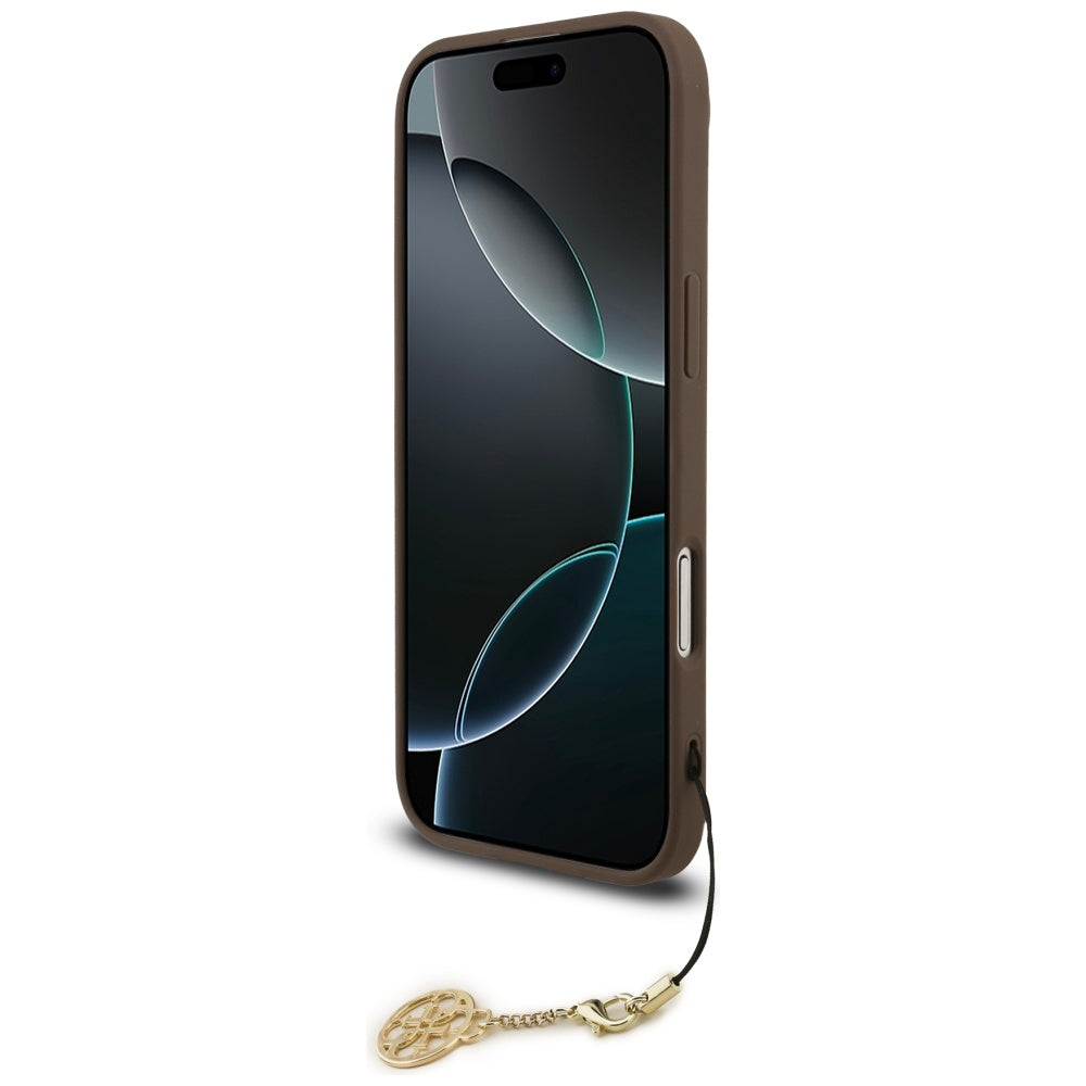 MagSafe Hülle für Apple iPhone 17 Air, Guess, 4G Charm Cradle, Braun