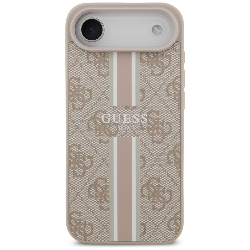 Coque MagSafe pour Apple iPhone 17 Air, Guess, 4G Printed Stripes, Rose