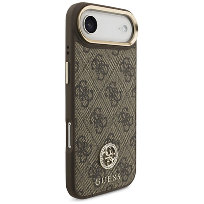 Étui MagSafe pour Apple iPhone 17 Air, Guess, Logo Strass 4G, Marron