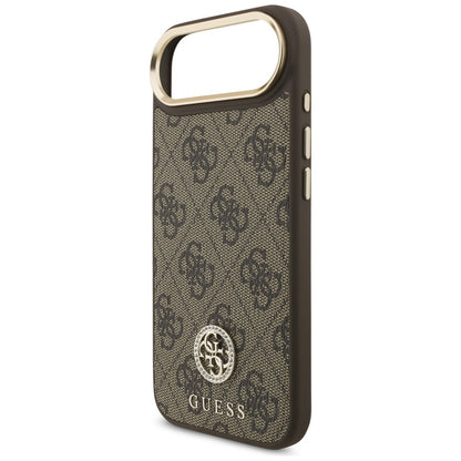 Étui MagSafe pour Apple iPhone 17 Air, Guess, Logo Strass 4G, Marron