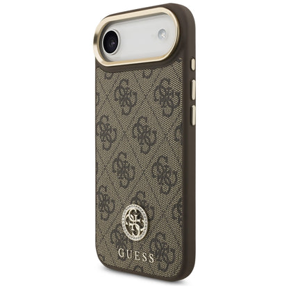 Étui MagSafe pour Apple iPhone 17 Air, Guess, Logo Strass 4G, Marron