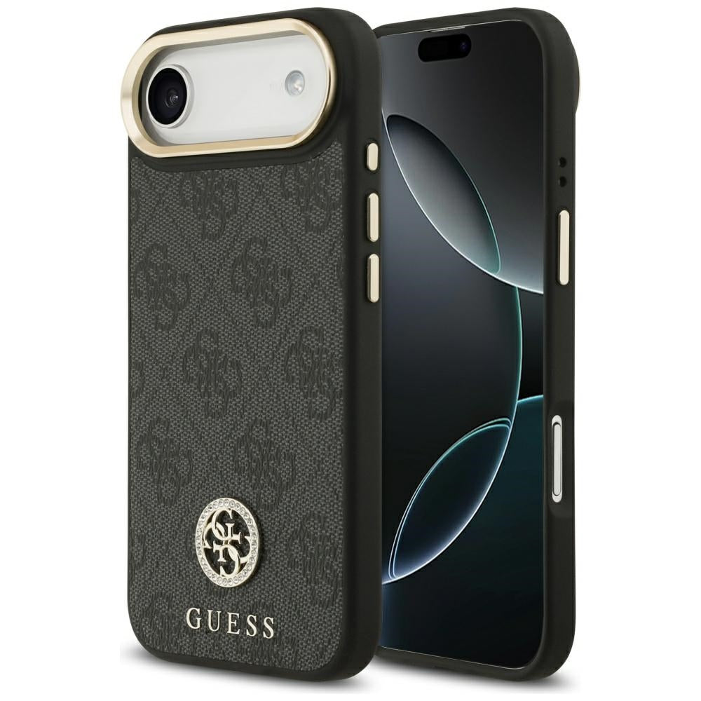 Étui MagSafe pour Apple iPhone 17 Air, Guess, Logo Strass 4G, Noir