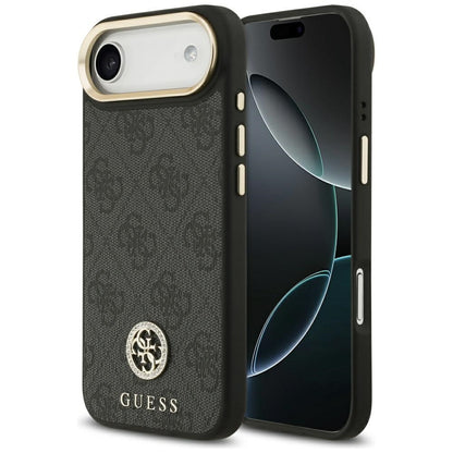 Étui MagSafe pour Apple iPhone 17 Air, Guess, Logo Strass 4G, Noir