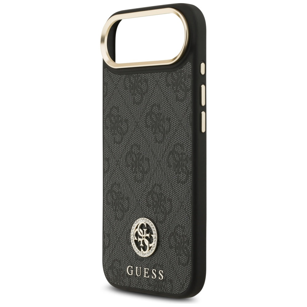 Étui MagSafe pour Apple iPhone 17 Air, Guess, Logo Strass 4G, Noir