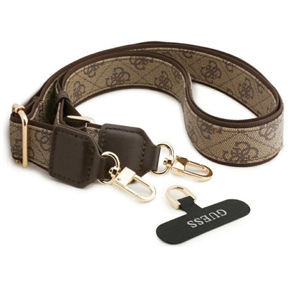 Étui MagSafe pour Apple iPhone 17 Air, Guess, Logo Strass 4G avec Grande Bandoulière, Marron