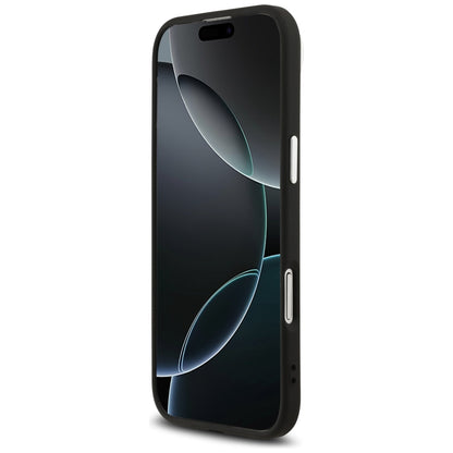 Coque MagSafe pour Apple iPhone 17 Air, Guess, logo Triangle 4G, Noir Argenté
