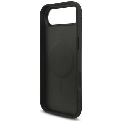 MagSafe Case for Apple iPhone 17 Air, Guess, 4G Triangle Logo with Cord Strap, Black