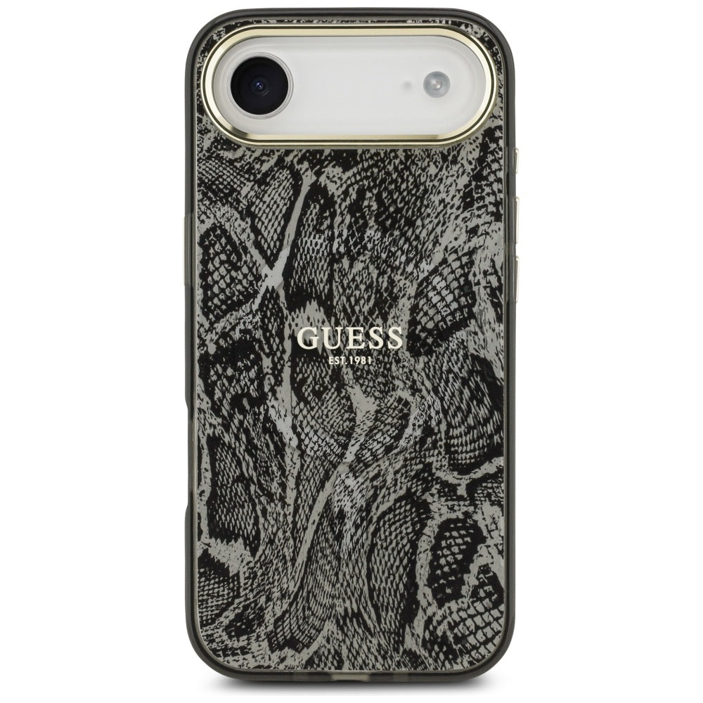 Housse MagSafe pour Apple iPhone 17 Air, Guess, Motif Python, Noire