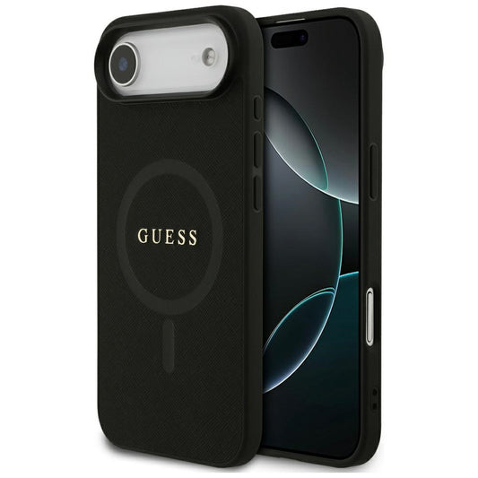 Coque MagSafe pour Apple iPhone 17 Air, Guess, Saffiano Classic Logo, Noire