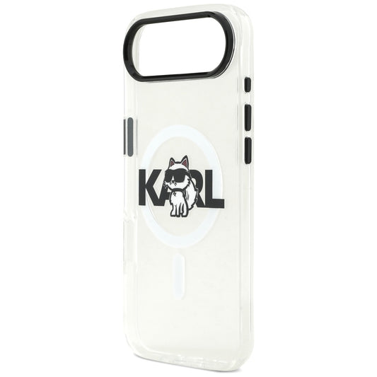 Coque MagSafe pour Apple iPhone 17 Air, Karl Lagerfeld, IML Sketch Logo Choupette, Transparente