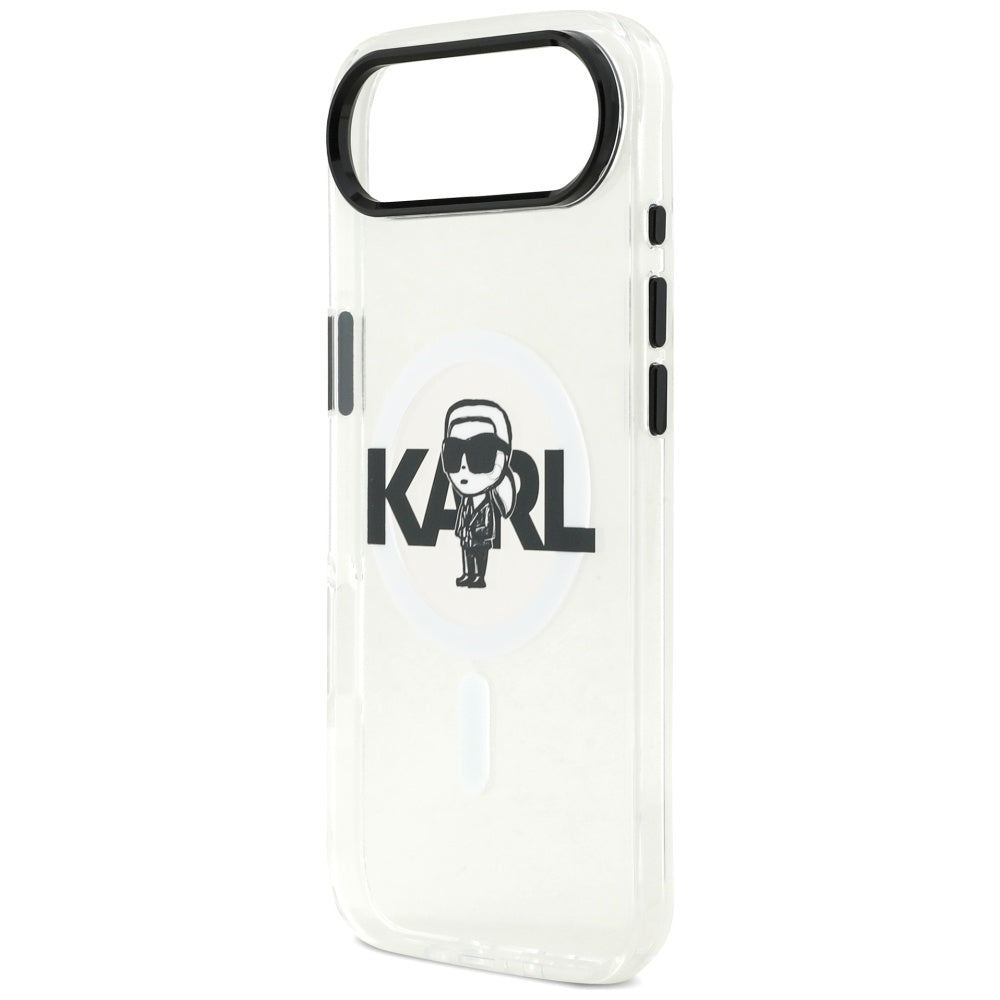 MagSafe Hülle für Apple iPhone 17 Air, Karl Lagerfeld, IML Sketch Logo Karl, Transparent