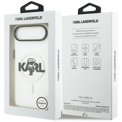 MagSafe Hülle für Apple iPhone 17 Air, Karl Lagerfeld, IML Sketch Logo Karl, Transparent