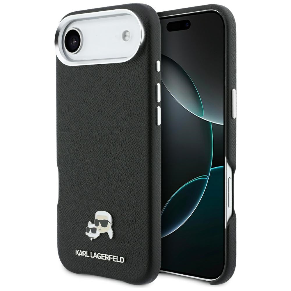 Étui MagSafe pour Apple iPhone 17 Air, Karl Lagerfeld, Karl & Choupette Head's Pin, Noir