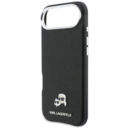 Étui MagSafe pour Apple iPhone 17 Air, Karl Lagerfeld, Karl & Choupette Head's Pin, Noir