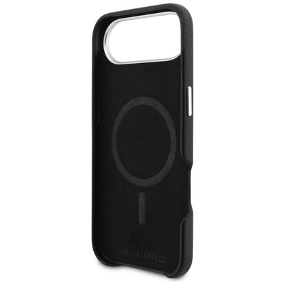 Étui MagSafe pour Apple iPhone 17 Air, Karl Lagerfeld, Karl & Choupette Head's Pin, Noir