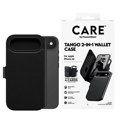 Étui MagSafe pour Apple iPhone 17 Air, PanzerGlass, Fonction Care Tango Two-in-One, Noir