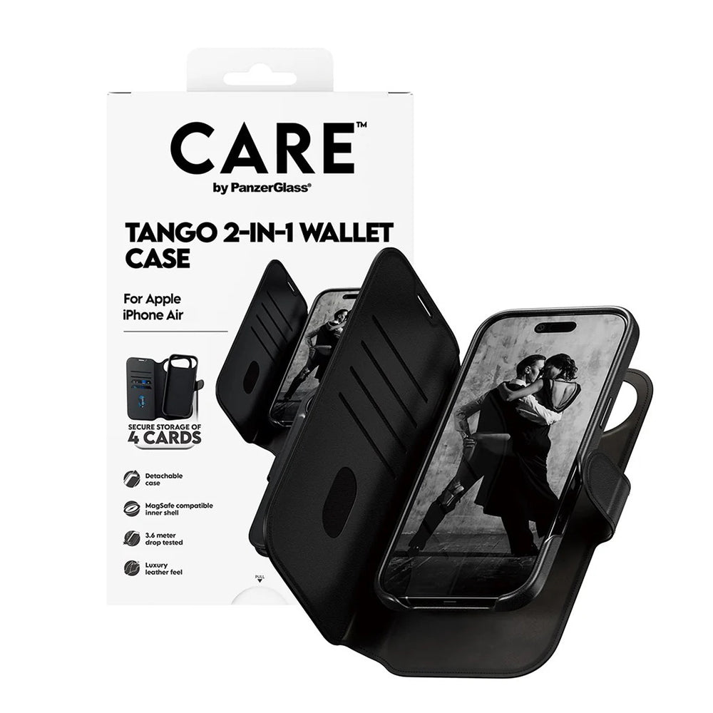 Étui MagSafe pour Apple iPhone 17 Air, PanzerGlass, Fonction Care Tango Two-in-One, Noir