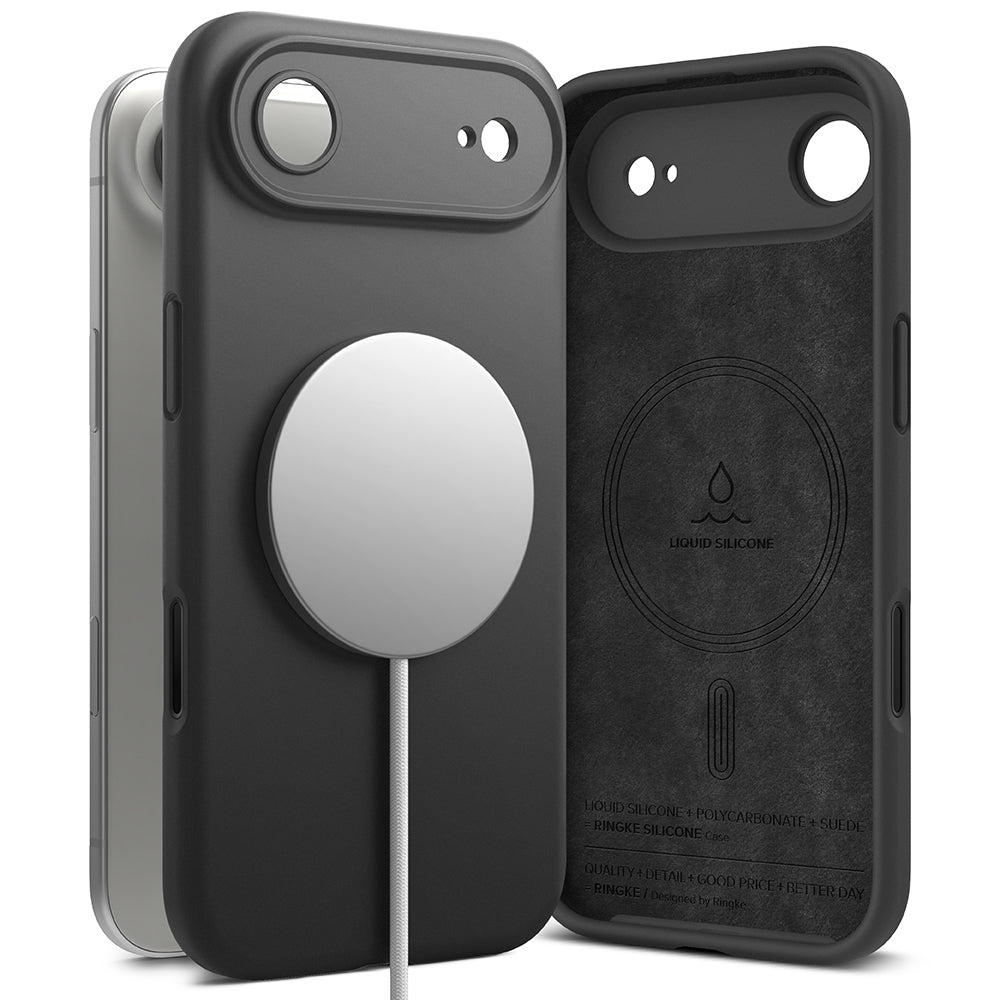Coque MagSafe pour Apple iPhone 17 Air, Ringke, Silicone, Noire