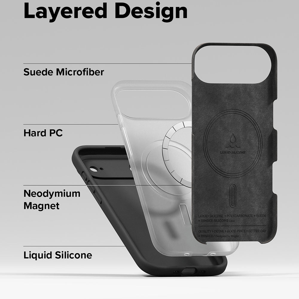 Coque MagSafe pour Apple iPhone 17 Air, Ringke, Silicone, Noire