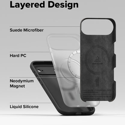 Coque MagSafe pour Apple iPhone 17 Air, Ringke, Silicone, Noire