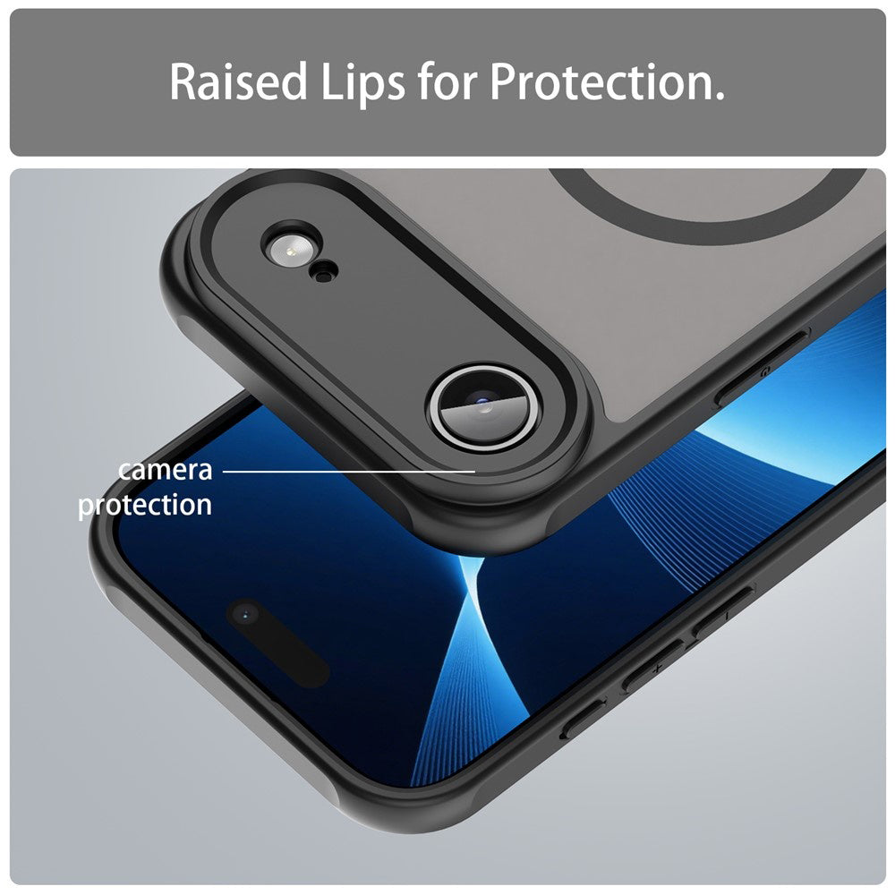 Coque MagSafe pour Apple iPhone 17 Air, Techsuit, HaloFrost II, Noire