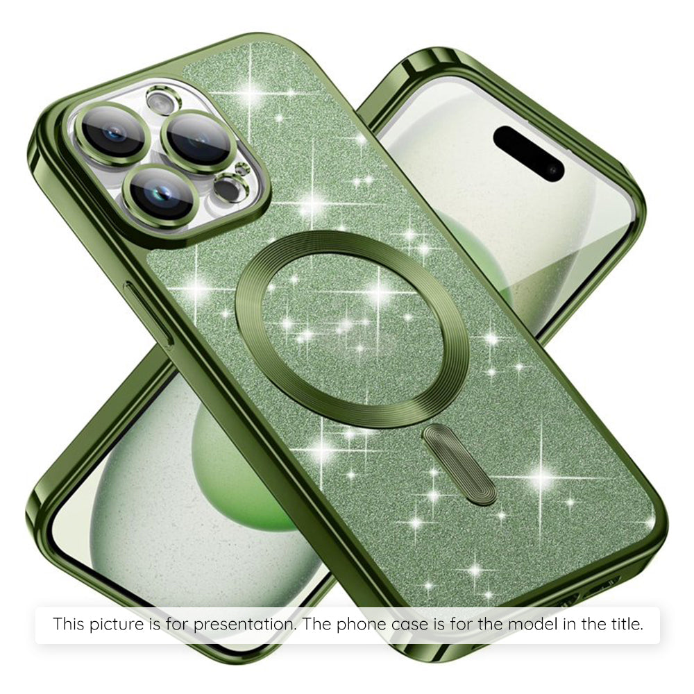 Coque MagSafe pour Apple iPhone 17 Air, Techsuit, Luxury Glitter, Vert Foncé