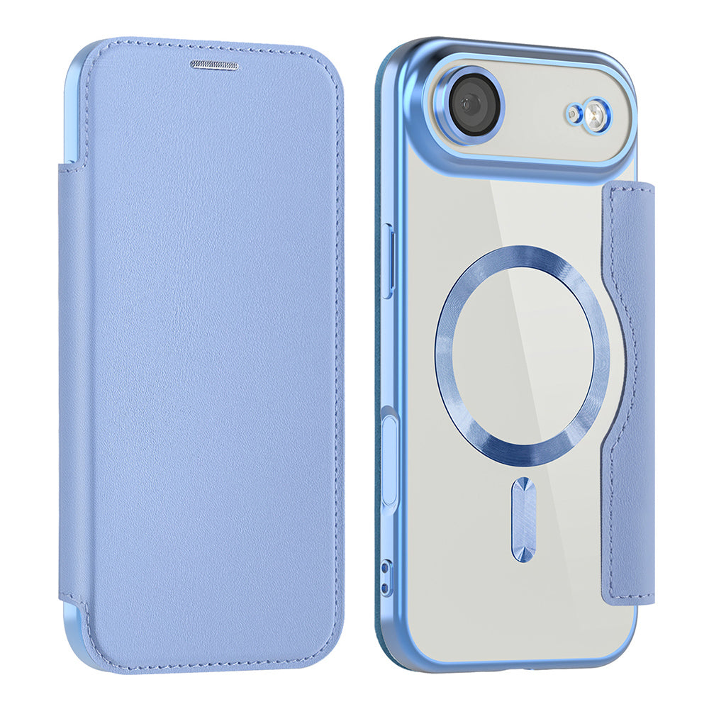 Étui MagSafe pour Apple iPhone 17 Air, Techsuit, SmartMag Book, Bleu