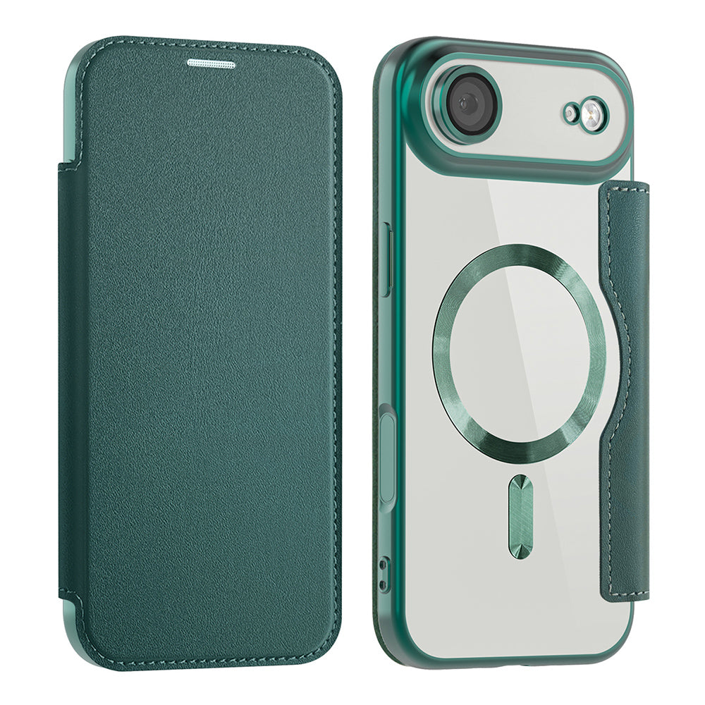 Étui MagSafe pour Apple iPhone 17 Air, Techsuit, SmartMag Book, Vert