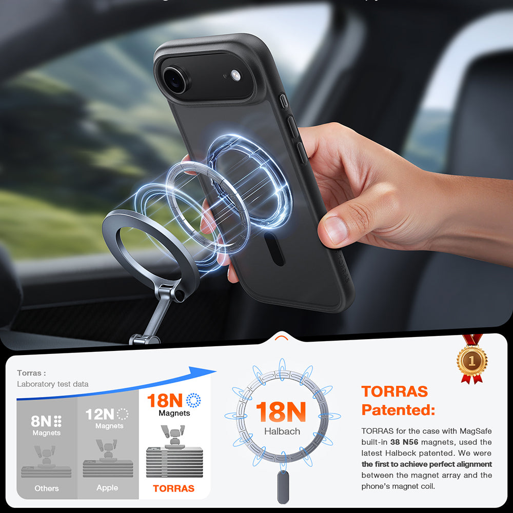 Coque MagSafe pour Apple iPhone 17 Air, Torras, Guardian, Noire