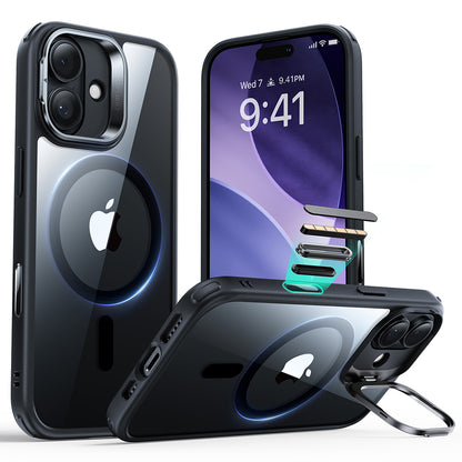 Coque MagSafe pour Apple iPhone 17, ESR, Classic Hybrid Kickstand, Noire Transparente