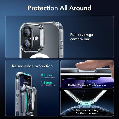 MagSafe Case for Apple iPhone 17, ESR, Classic Hybrid with Screen Protector, Transparent