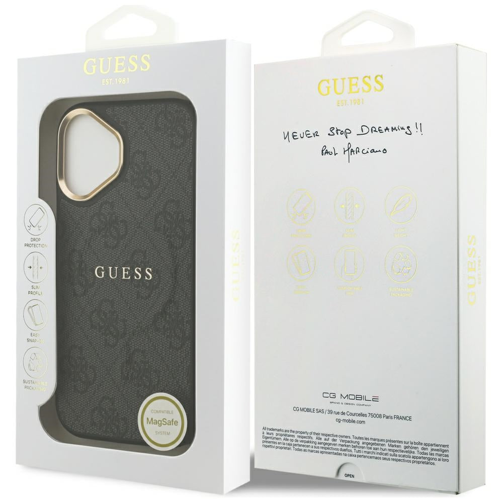 Housse MagSafe pour Apple iPhone 17, Guess, 4G Classic, Noire
