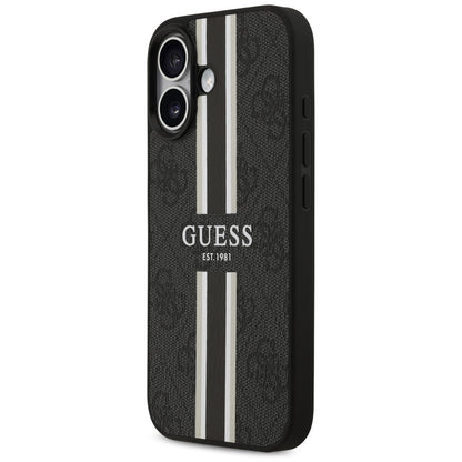 MagSafe Hülle für Apple iPhone 17, Guess, 4G Printed Stripes, Schwarz