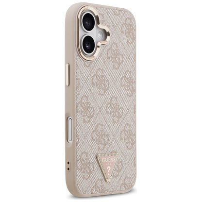 Coque MagSafe pour Apple iPhone 17, Guess, logo Triangle 4G, Rose Doré